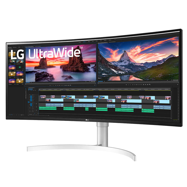 მონიტორი LG 38WN95C-W.AMA UltraWide, 38", Curved Monitor, QHD, IPS, HDMI, DP, Type-C, White