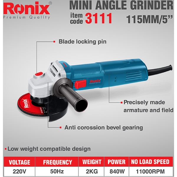 Ronix 3111, 115mm, 12000Rpm, Blue