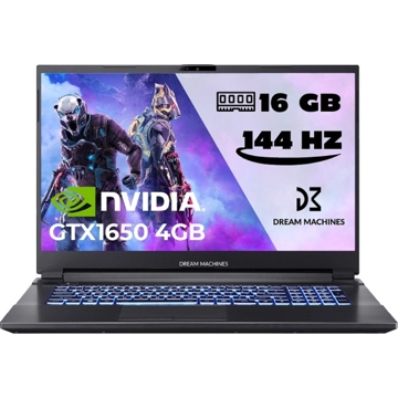 ნოუთბუქი Dream Machines G1650-17UA85, 17.3'', i7-12700H, 16GB, 500GB SSD, GTX1650 4GB, Black