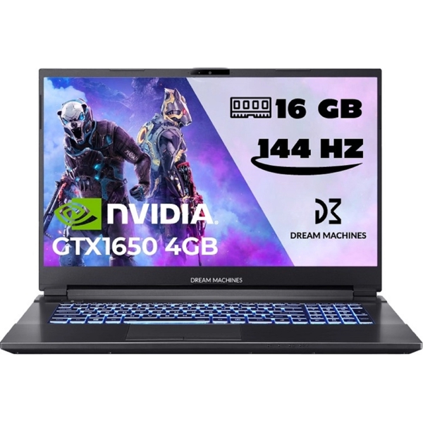 Dream Machines G1650-17UA85, 17.3'', i7-12700H, 16GB, 500GB SSD, GTX1650 4GB, Black