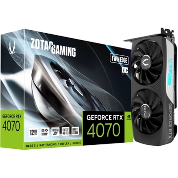 ვიდეო დაფა Zotac ZT-D40700H-10M, Gaming RTX4070, 12GB, 192bit, HDMI, DP, Black