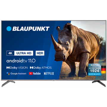 ტელევიზორი BLAUPUNKT 85UBC8000, 85", 4K UHD, Smart TV, Android, HDMI, USB, 3.5mm Jack, WIFI, BT, Black/Silver