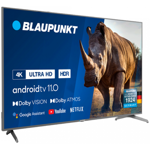 BLAUPUNKT 85UBC8000, 85", 4K UHD, Smart TV, Android, HDMI, USB, 3.5mm Jack, WIFI, BT, Black/Silver