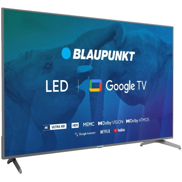 ტელევიზორი BLAUPUNKT 75UBC8000, 75", 4K UHD, Smart TV, Android, HDMI, USB, 3.5mm, WIFI, BT, Black/Silver