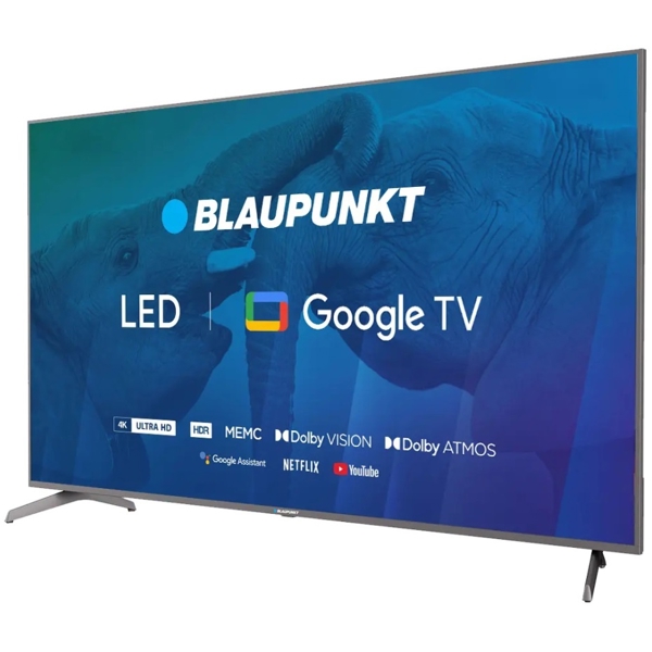 ტელევიზორი BLAUPUNKT 75UBC8000, 75", 4K UHD, Smart TV, Android, HDMI, USB, 3.5mm, WIFI, BT, Black/Silver