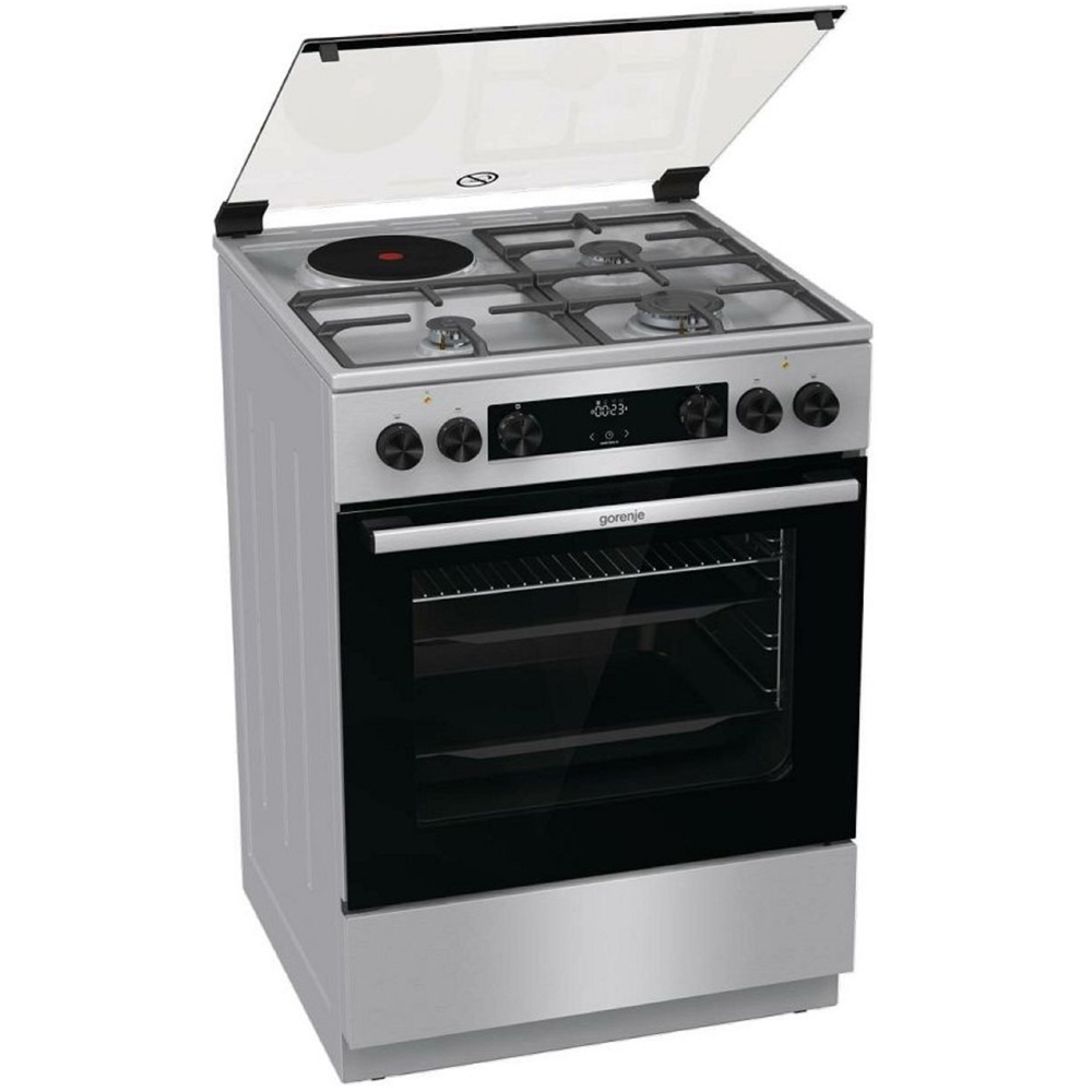 Gas Cooker, Gorenje GK6C61XC, 3 Gas + 1 electric, Stainless Steel