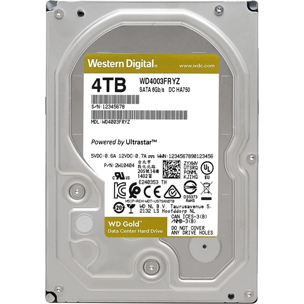 Western Digital WD4003FRYZ, 4TB, 3.5", Internal Hard Drive