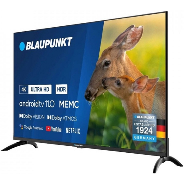 ტელევიზორი BLAUPUNKT 55UBC6000, 55", 4K UHD, Smart TV, Android, HDMI, USB, 3.5mm Jack, WIFI, BT, Black