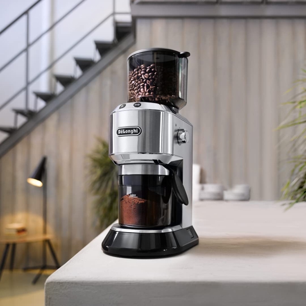 ყავის საფქვავი Delonghi KG521.M, 150W, Electric Coffee Grinder, Stainless Steel