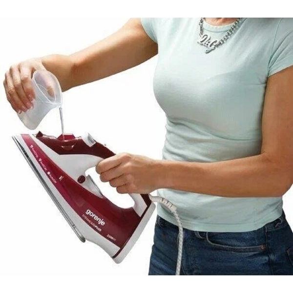 ორთქლის უთო Gorenje SIH2200RBC, 2200W, 280ML, Steam Iron, White/Red