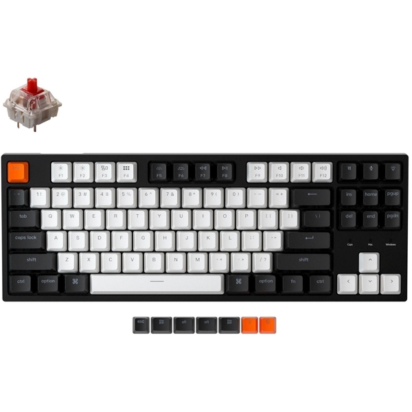 კლავიატურა Keychron C1A1_Keychron, Gateron Red, Wired, USB, Gaming Keyboard, Black