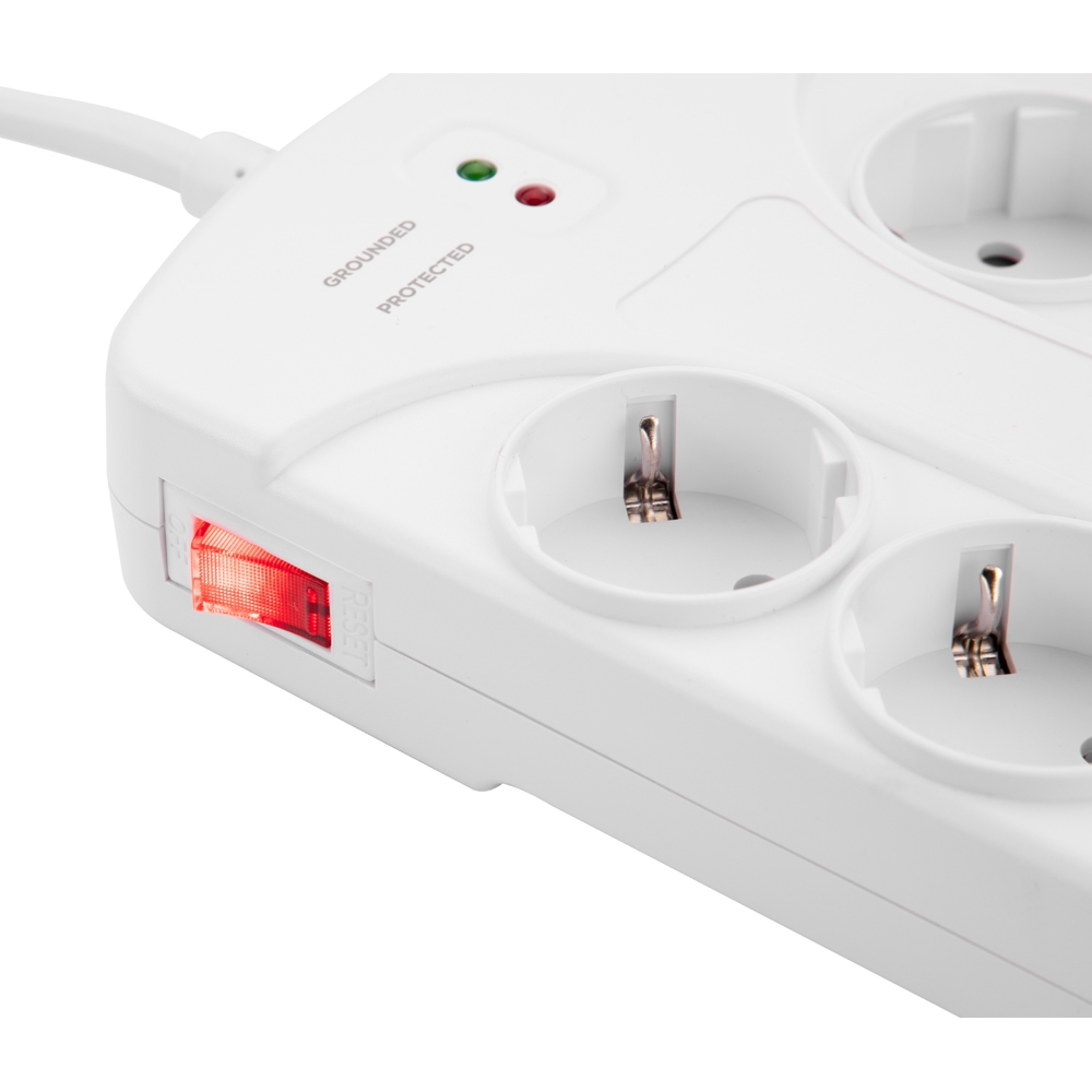 დენის გამანაწილებელი 2E 2E-SP815M3USBWH, 8 Socket, USB, 3m, White