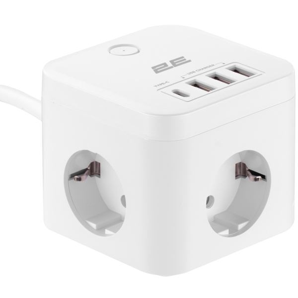 2E 2E-ADC331WH, 3 Socket, USB-A, USB-C, 1.5m, White