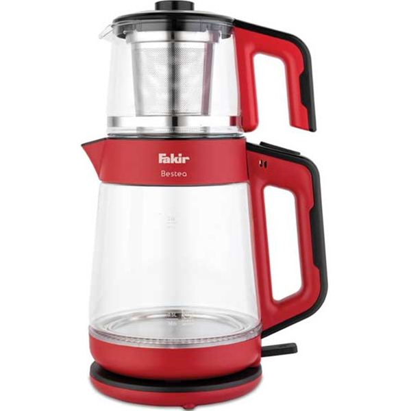 ელექტრო ჩაიდანი Fakir 8682511901445, 1900W, 3L, Electric Kettle, Black/Red