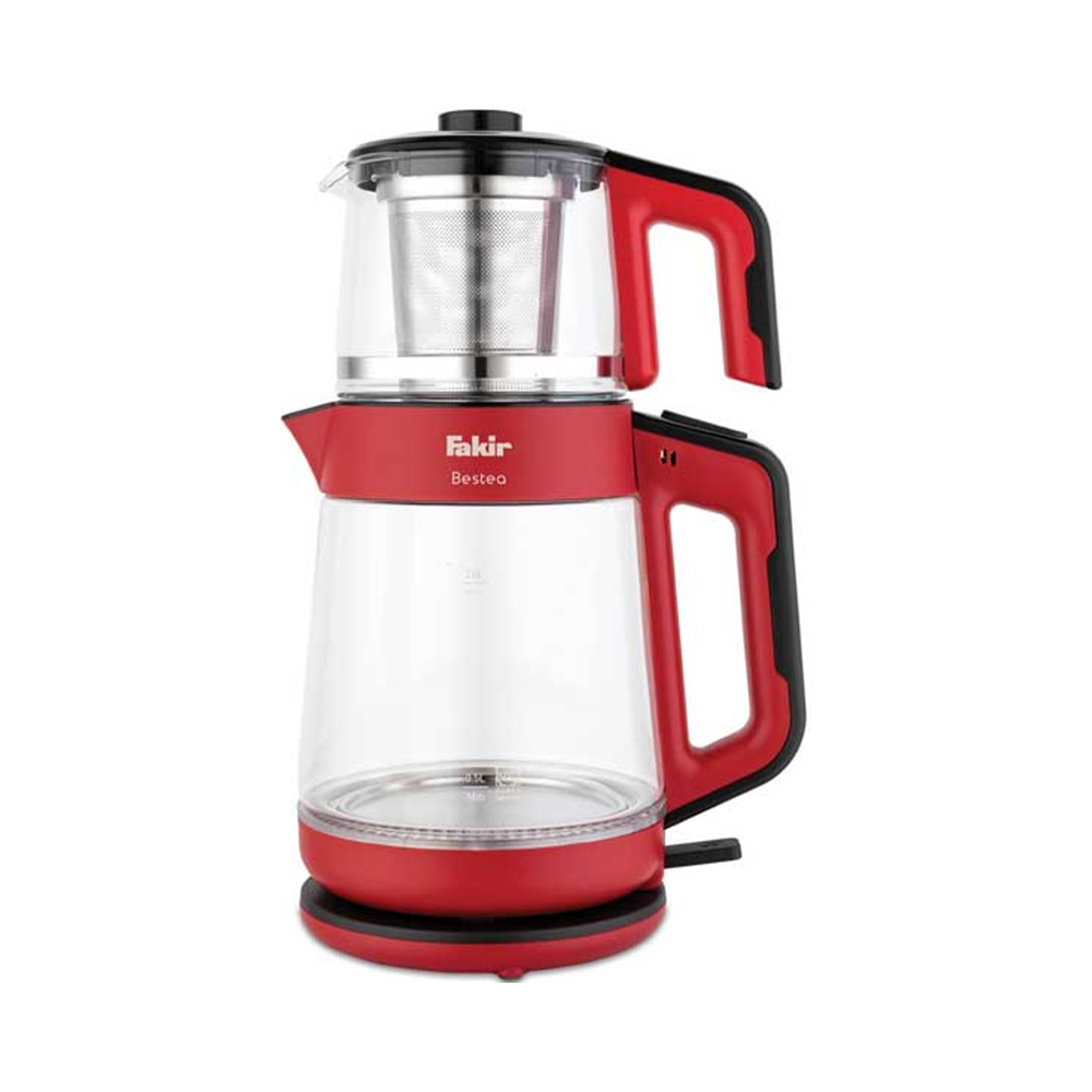 ელექტრო ჩაიდანი Fakir 8682511901445, 1900W, 3L, Electric Kettle, Black/Red