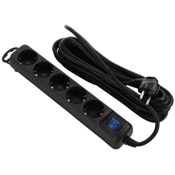 2E 2E-U05ES15M5BK, 5 Socket, 5m, Black