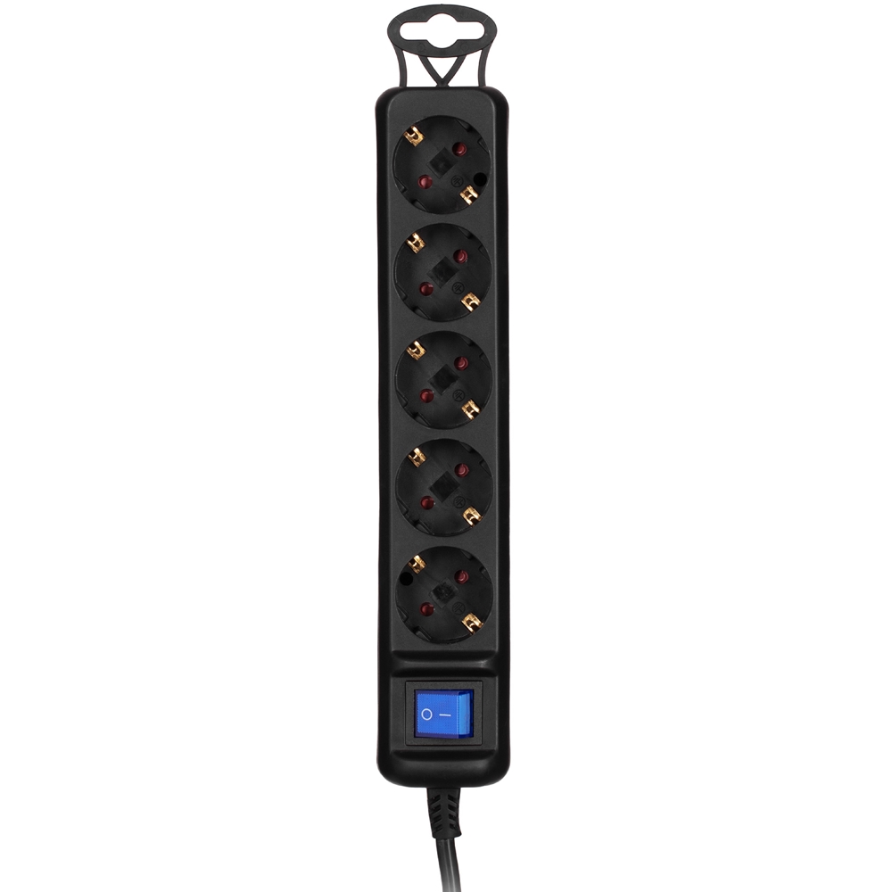 დენის გამანაწილებელი 2E 2E-U05ES15M5BK, 5 Socket, 5m, Black
