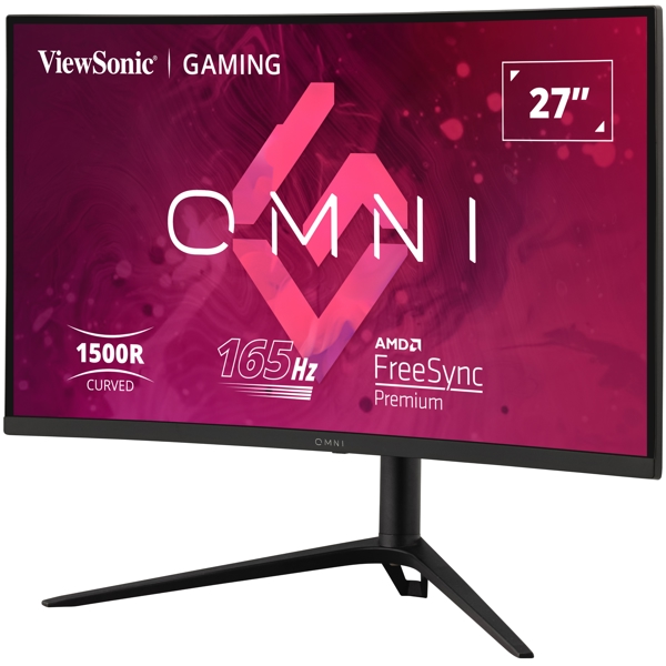 მონიტორი ViewSonic VX2718-PC-MHDJ Omni, 27", Curved Monitor, FHD, VA, HDMI, DP, Black