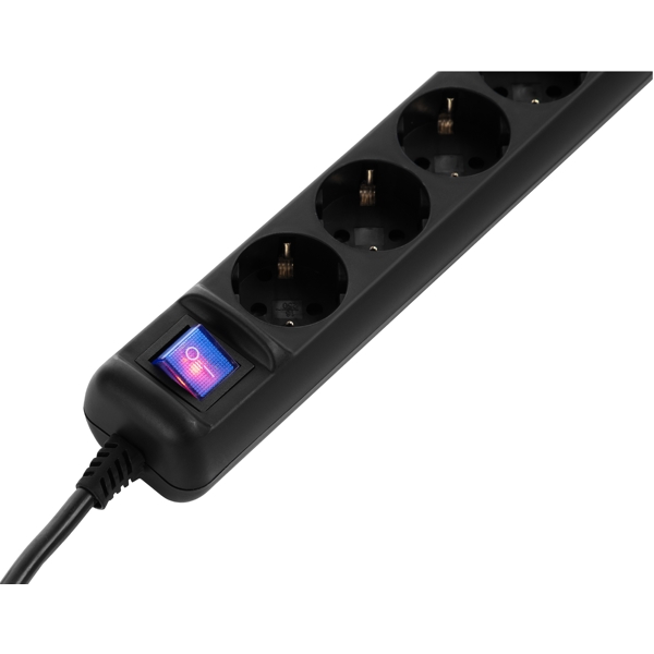 დენის გამანაწილებელი 2E 2E-U05ES15M1.5BK, 5 Socket, 1.5m, Black