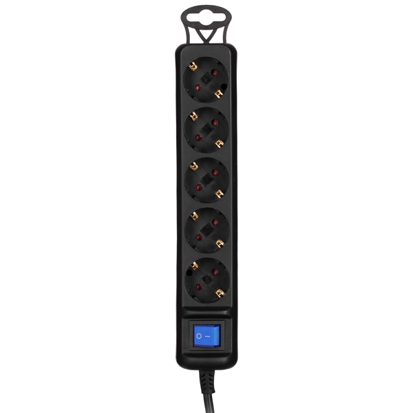 დენის გამანაწილებელი 2E 2E-U05ES15M1.5BK, 5 Socket, 1.5m, Black