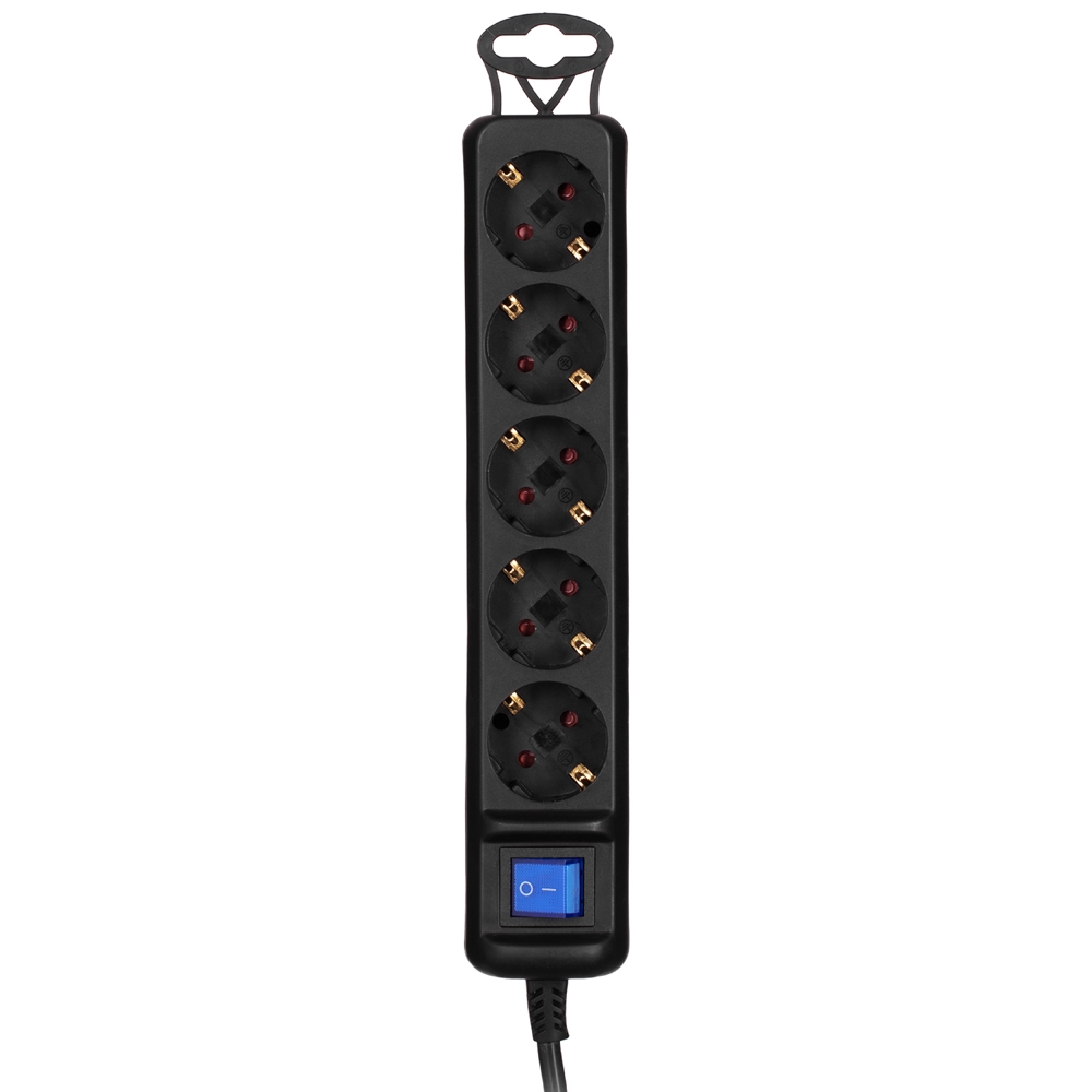 2E 2E-U05ES15M1.5BK, 5 Socket, 1.5m, Black