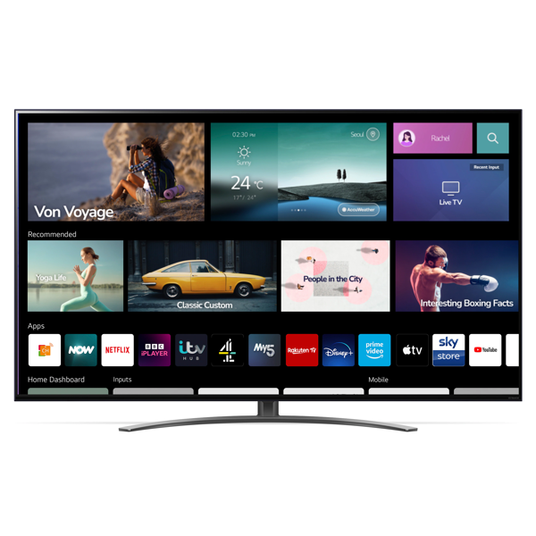 LG 55NANO816QA, 55", 4K UHD, Smart TV, USB, HDMI, LAN, BT, WIFI, Black