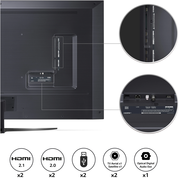 LG 55NANO816QA, 55", 4K UHD, Smart TV, USB, HDMI, LAN, BT, WIFI, Black