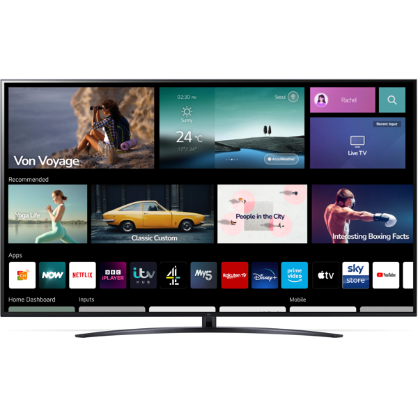 ტელევიზორი LG 43NANO766QA, 43", 4K UHD, Smart TV, USB, HDMI, LAN, BT, WIFI, Black