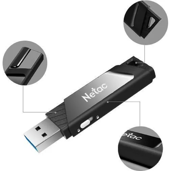 Netac NT03U336S-128G-30BK, 128GB, USB 3.0, Black