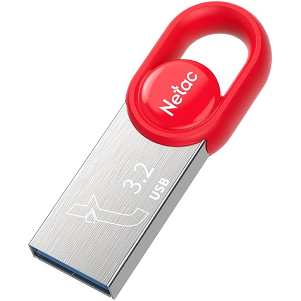 Netac NT03UM2N-064G-32RE, 64GB, USB 3.2 Gen 2, Red/Silver