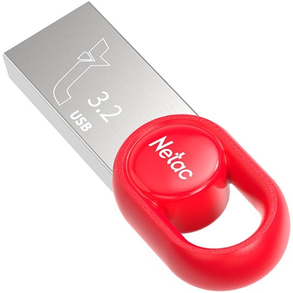 Netac NT03UM2N-064G-32RE, 64GB, USB 3.2 Gen 2, Red/Silver