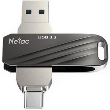 Netac NT03US11C-064G-32BK, 64GB, USB 3.2 Gen 2, Black/Silver