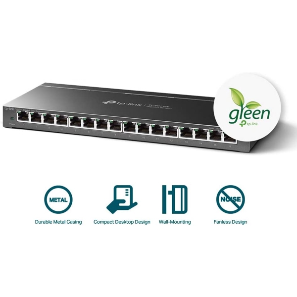 სვიჩი TP-Link TL-SG116E, 16-Port Gigabit, Switch, Black