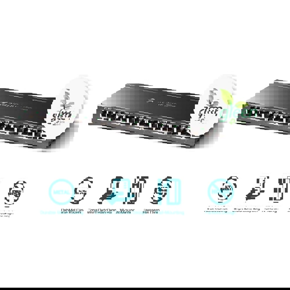 TP-Link TL-SG116E, 16-Port Gigabit, Switch, Black