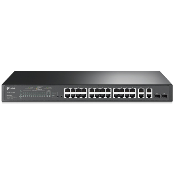 TP-Link TL-SL2428P, 4-Port Gigabit, PoE+ Switch, Black