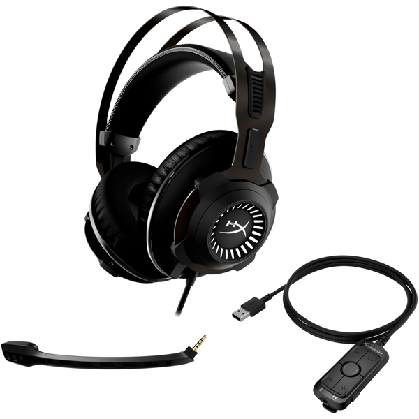 ყურსასმენი HyperX 4P5K5AA Revolver 7.1, Gaming Headset, Wired, USB, 3.5mm, Black