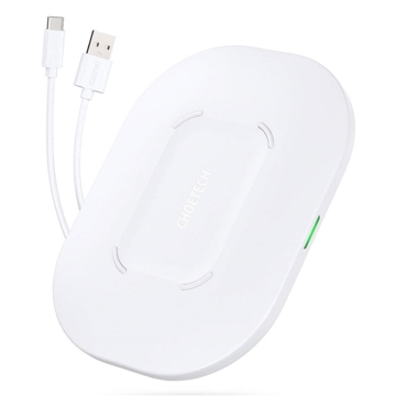 უსადენო დამტენი Choetech T550-F, 15W, USB-C, Wireless Charger, White