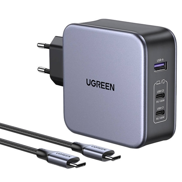 დამტენი UGREEN CD289 (90549) Nexode, 140W, USB, USB-C, Gray