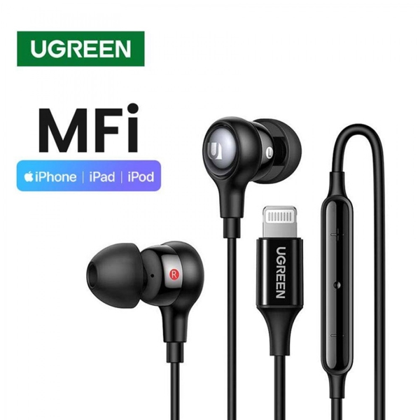 UGREEN EP103 (30631), In-Ear Headphones, Wired, Lightning, Black