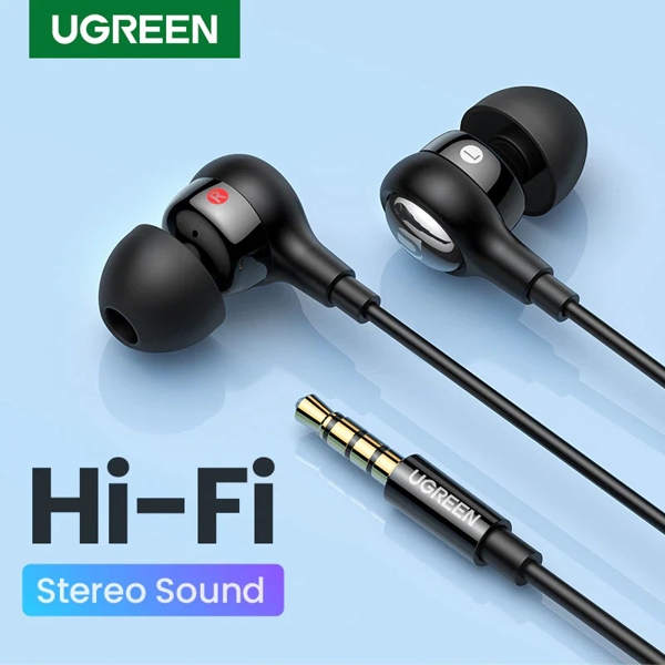 UGREEN EP103 (30637), In-Ear Headphones, Wired, MFI, 3.5mm, Black