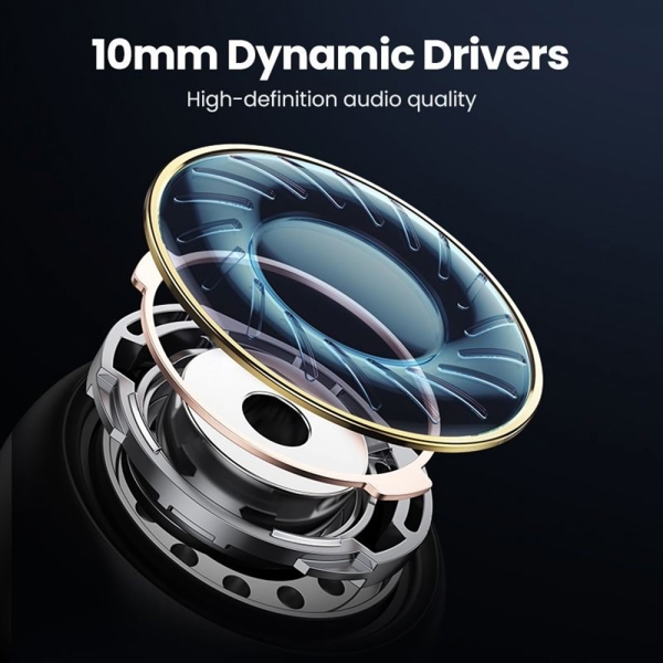 ყურსასმენი UGREEN EP103 (30638), In-Ear Headphones, Wired, Type-C, Black