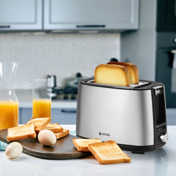 ტოსტერი Vitek VT-7170, 750W, Toaster, Silver