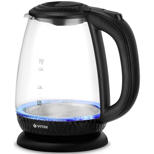 ელექტრო ჩაიდანი Vitek VT-7074, 2200W, 1.7L, Electric Kettle, Black