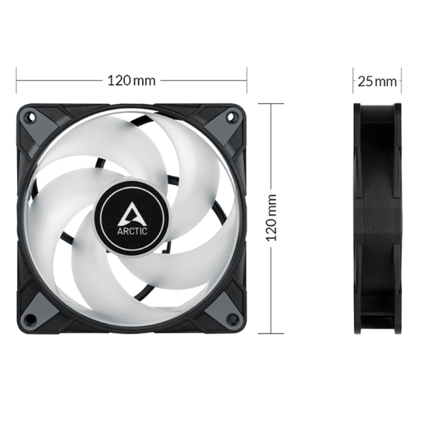 ქულერი Arctic ACFAN00231A P12, RGB, 120mm, 2000RPM, Cooler, Black