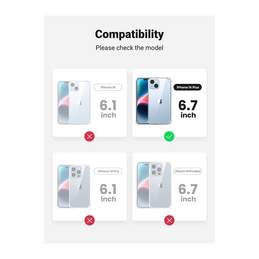 მობილურის ქეისი UGREEN LP602 (90931), iPhone 14 Plus, Cover, Transparent