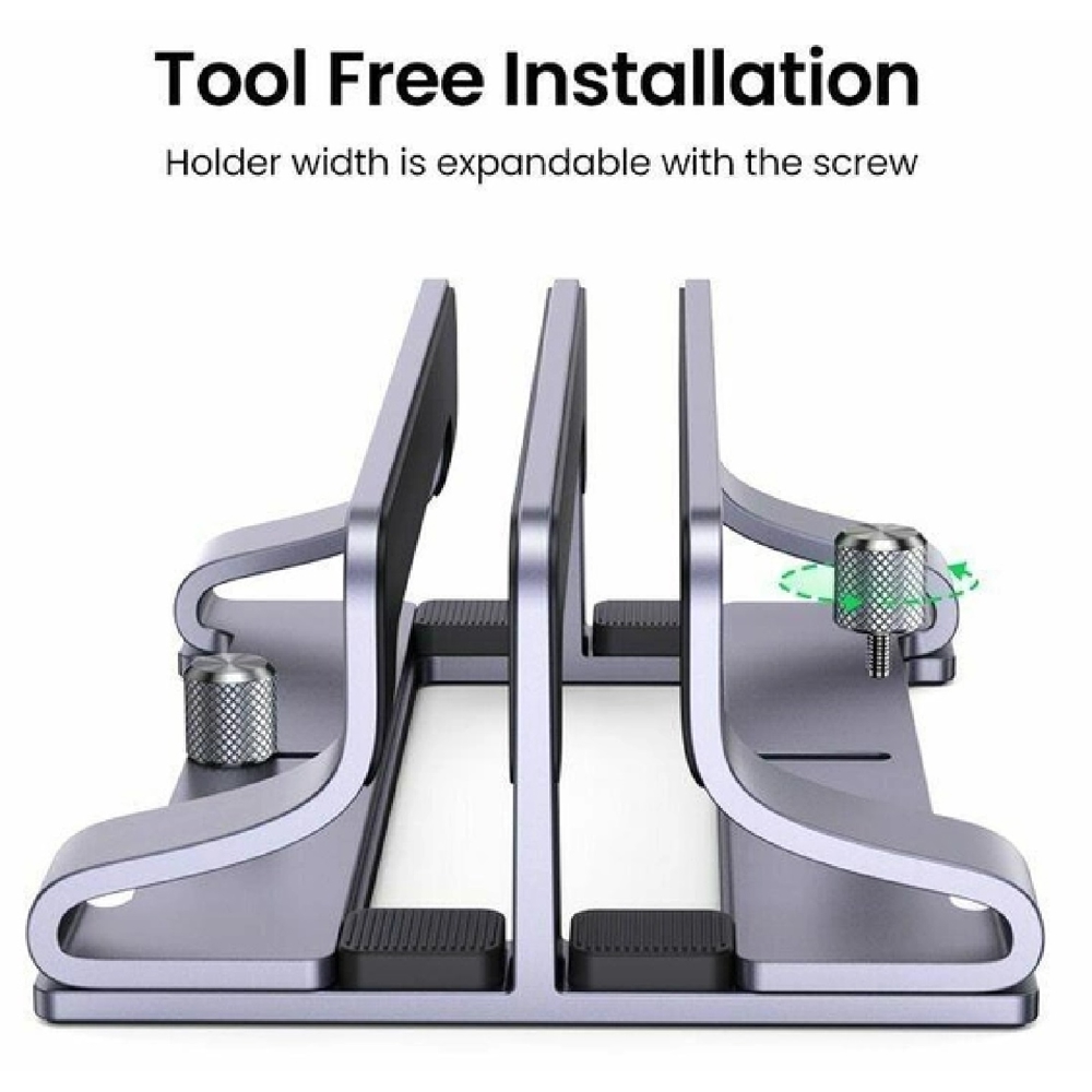 UGREEN LP258 (60643), Vertical Dual Slots Laptop Stand, Silver