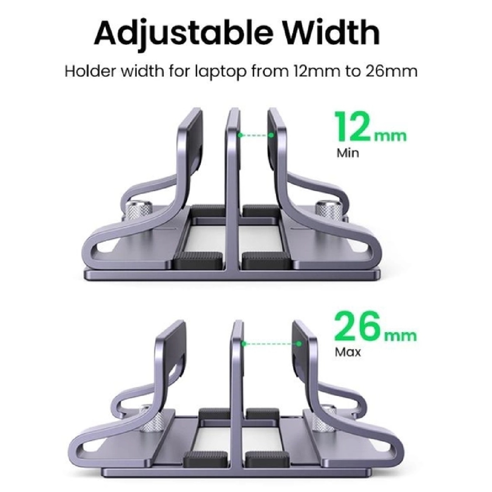 UGREEN LP258 (60643), Vertical Dual Slots Laptop Stand, Silver