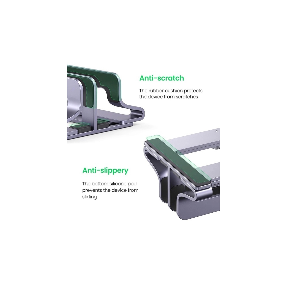 UGREEN LP258 (60643), Vertical Dual Slots Laptop Stand, Silver