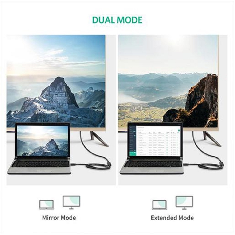 HDMI კაბელი UGREEN HD107 (10142), HDMI Male to Female Cable, 2m, Black