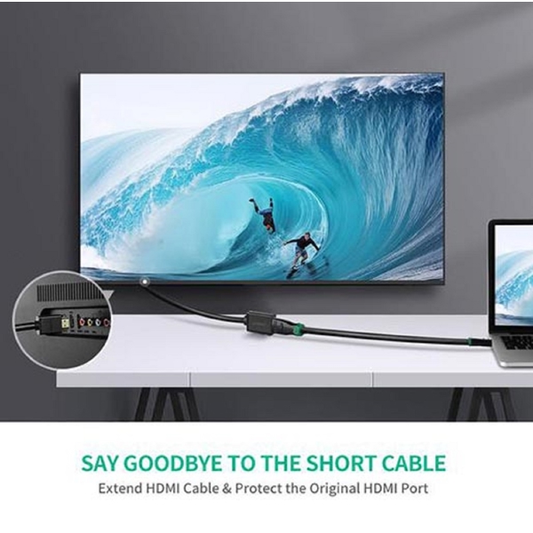 HDMI კაბელი UGREEN HD107 (10142), HDMI Male to Female Cable, 2m, Black